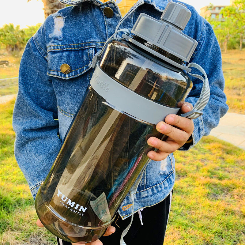 Water Bottle Large Capacity 1L2L 3L Super Large Straw Cup Portable Dinkware Plastic Space Cup Drink Bottle Outdoor Sports Kettle