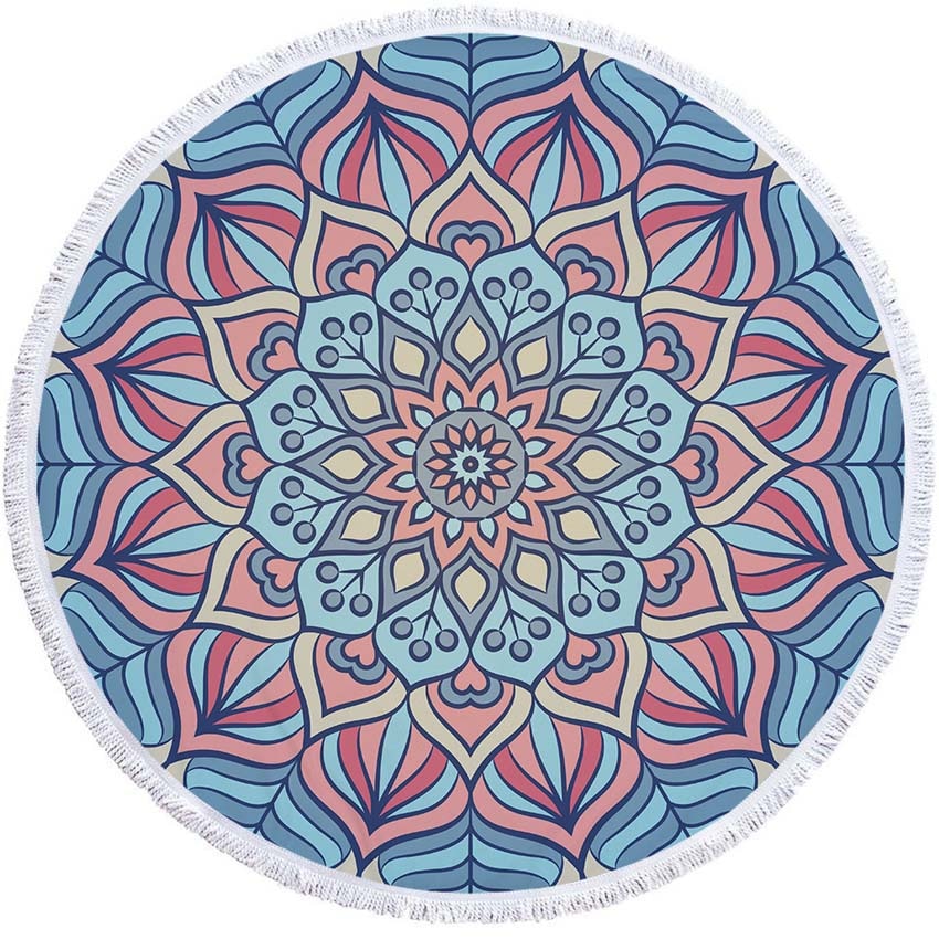 Mandala Geometric Round Beach Towel Tassels Bohemia Microfiber Bath Shower Towel For Adults Picnic Yoga Mat Blanket Cover Up