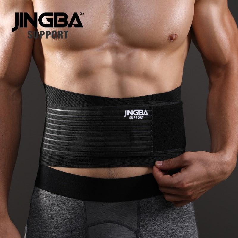 JINGBA SUPPORT Men Waist Trainer Support Sauna Suit Modeling Body Shaper Belt Weight Loss Cincher Slim Faja Gym Workout Corset