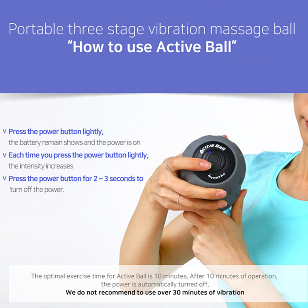 Electric Roller Ball High Intensity Vibrating Peaunt Massage Ball Senoeory Muscle Vibration Massager Yoga Fitness Equipment