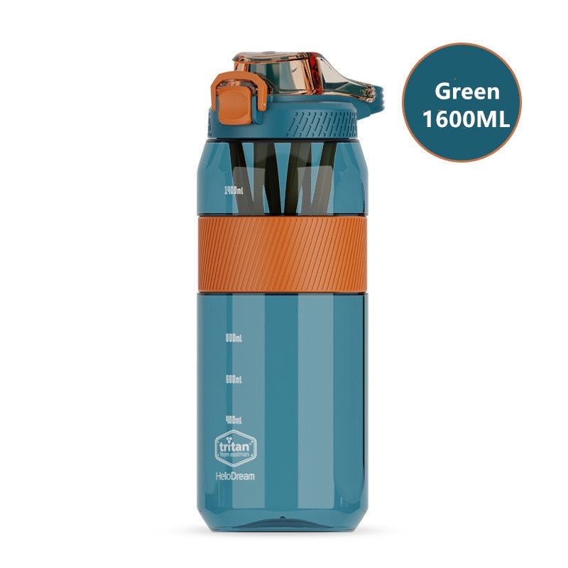 750ml/1000ml/1600ml Tritan Material Water Bottle With Straw Eco-Friendly Durable Gym Fitness Outdoor Sport Shaker Drink Bottle