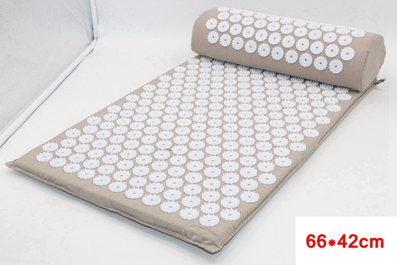 Acupressure Mat Sensi Massage Mat Pillow Set Kuznetsov's Applicator for Neck Foot Yoga Mat with Needle Back Massager Cushion Pad