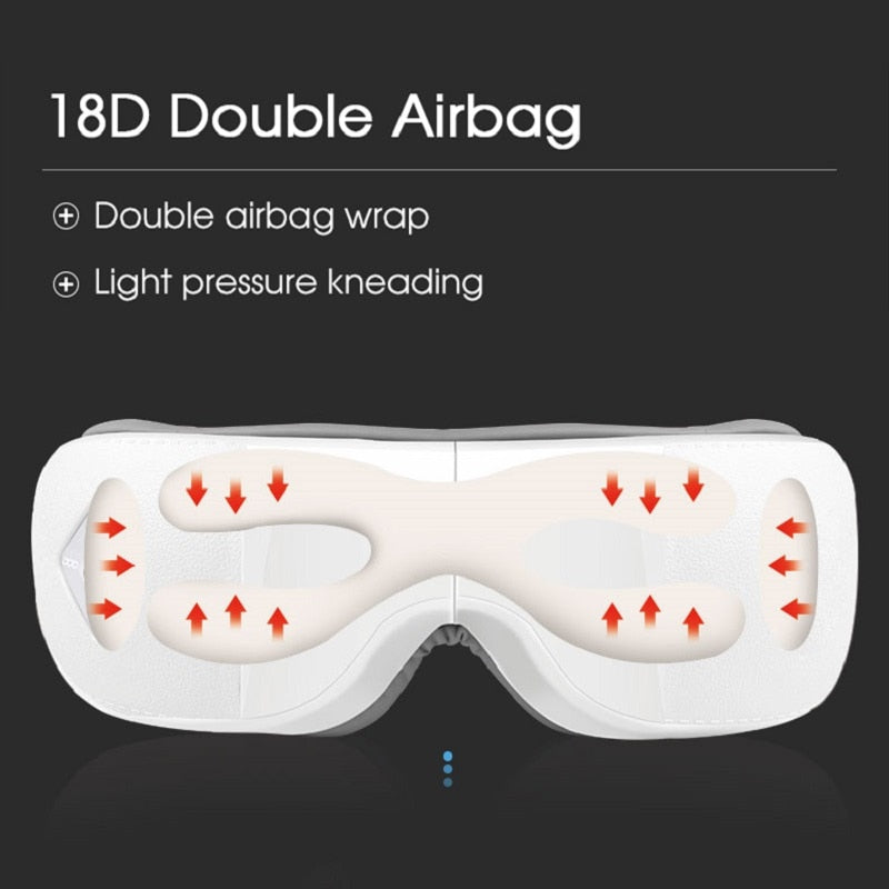 JinKaiRui Intelligent Airbag Vibration Eye Massager Hot Compress Bluetooth Foldable Portable Eyes Care Instrument Relief Fatigue