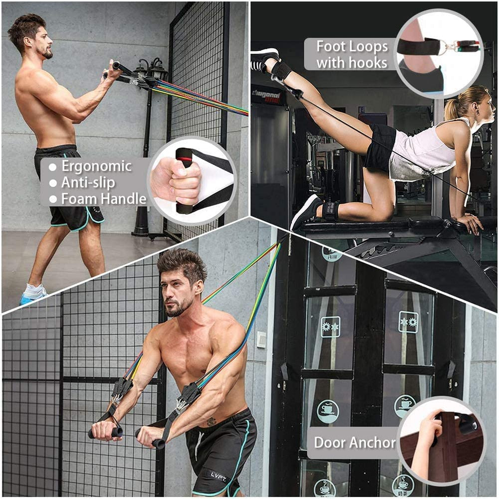 11pc Resistance Band Crossfit Resistance Band Set 11 Piece Pull Rope Fitness Body Building Equipment Fit Equip Training Exercise