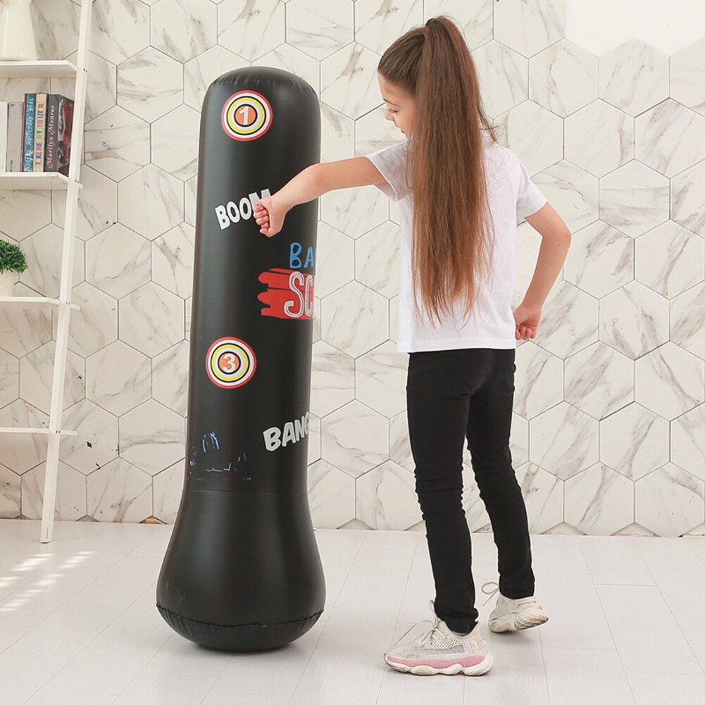 Training Target Stress Relief Punching Sandbag Inflatable Boxing Standing Bag for Adult Children Christmas Gifts