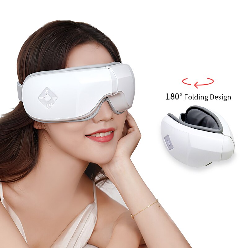 JinKaiRui Intelligent Airbag Vibration Eye Massager Hot Compress Bluetooth Foldable Portable Eyes Care Instrument Relief Fatigue