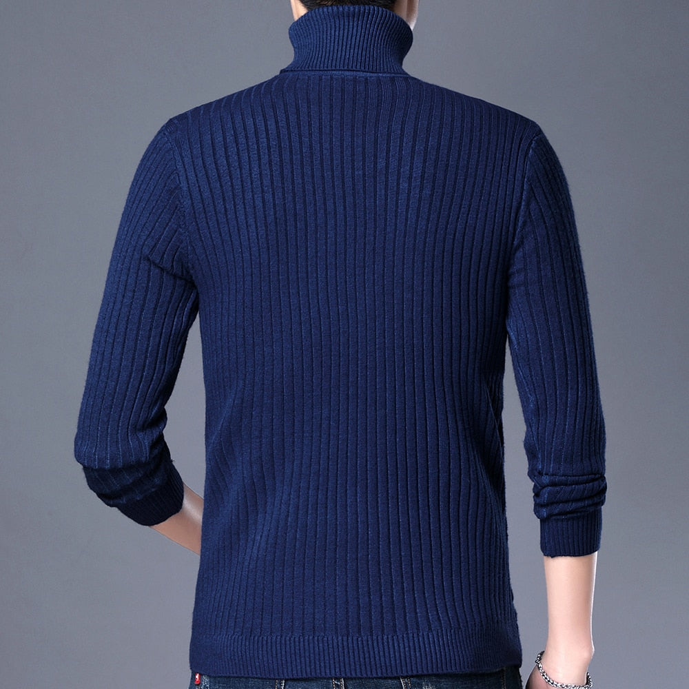 2022 New Casual Knitted Turtleneck Sweater Men Pullover Clothing Fashion Clothes Knit Winter Warm Mens Sweaters Pullovers 81332