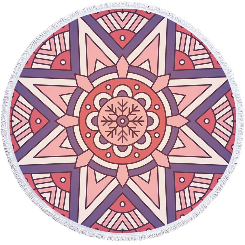 Mandala Geometric Round Beach Towel Tassels Bohemia Microfiber Bath Shower Towel For Adults Picnic Yoga Mat Blanket Cover Up