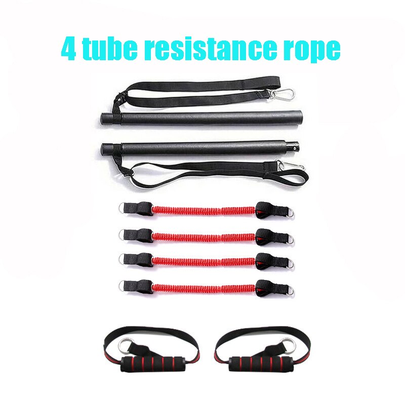 2021 Resistance Band Pilates Stick Gym Exercise Muscle Power Tension Bar Pilates Bar Home Work Out Fitness Equipment Sports