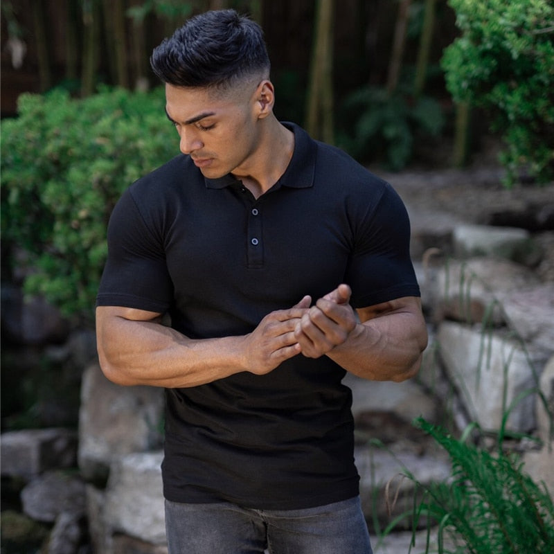 New Arrival Cotton Men Polo Shirt Tops Fashion Brand Short Sleeve Gym Bodybuilding Fitness Polo Shirt Homme Camisa