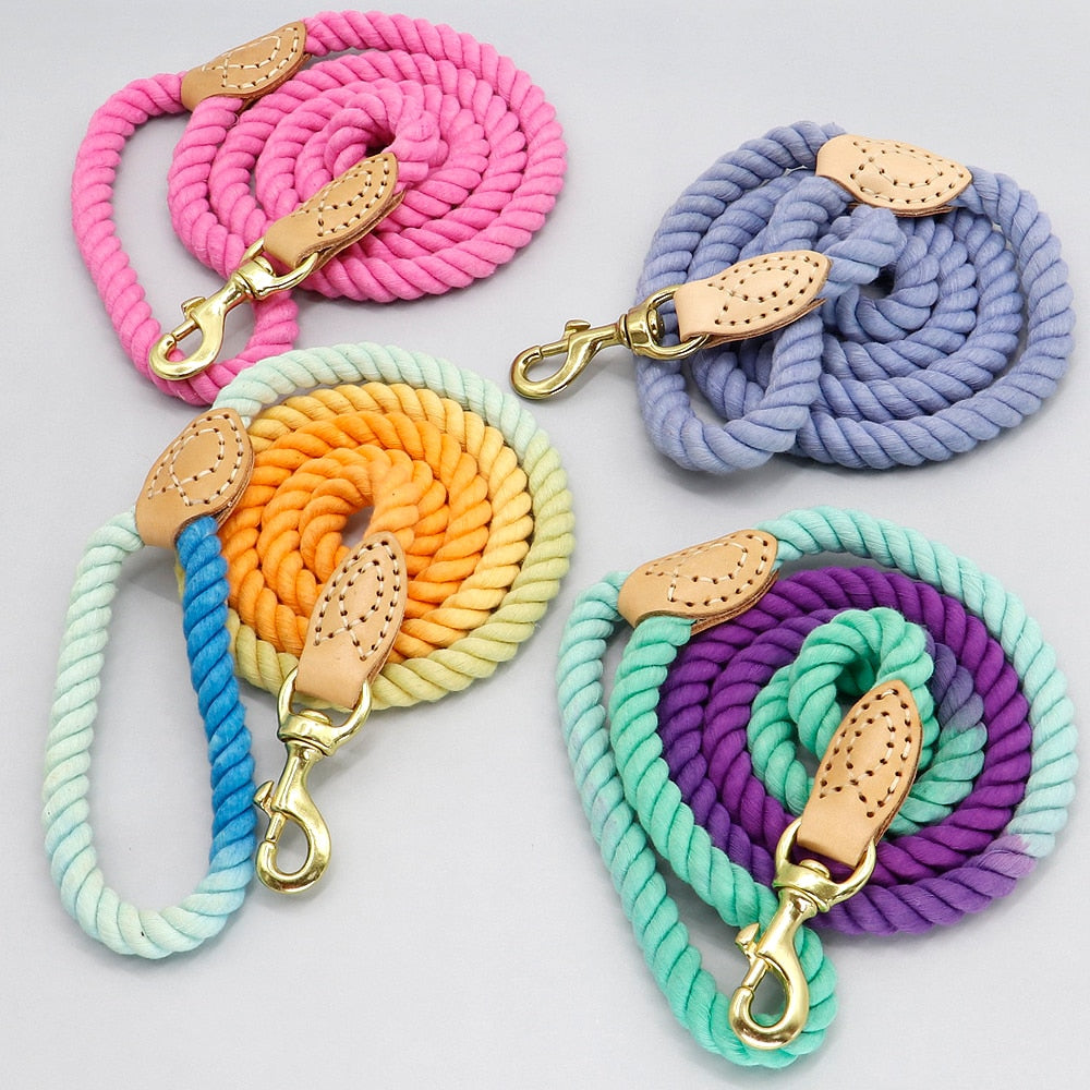 Soft Dog Pet Leash Rope Nylon Small Medium Large Dogs Leashes Long Heavy Duty Puppy Walking Hiking Lead Ropes for Dogs