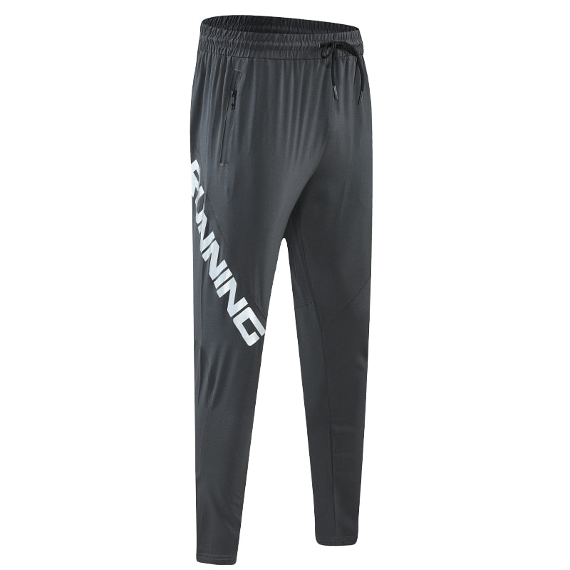 Mens Sport Pant Zipper Pockets Training Bodybuilding Trouser Quick Dry Fitness Running Long Pants Letter Printing Gym Sweatpants