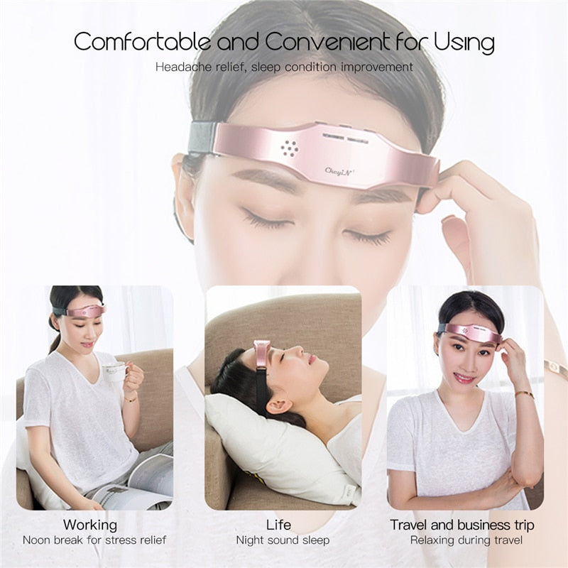 CkeyiN Electric Head Massager Scalp Massage Sleep Instrument Stress Relief Relaxation Low-frequency Pulse Treat Insomnia 48