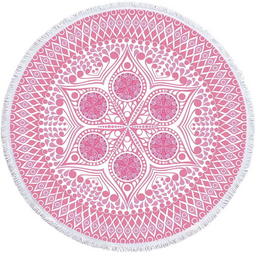 Mandala Geometric Round Beach Towel Tassels Bohemia Microfiber Bath Shower Towel For Adults Picnic Yoga Mat Blanket Cover Up