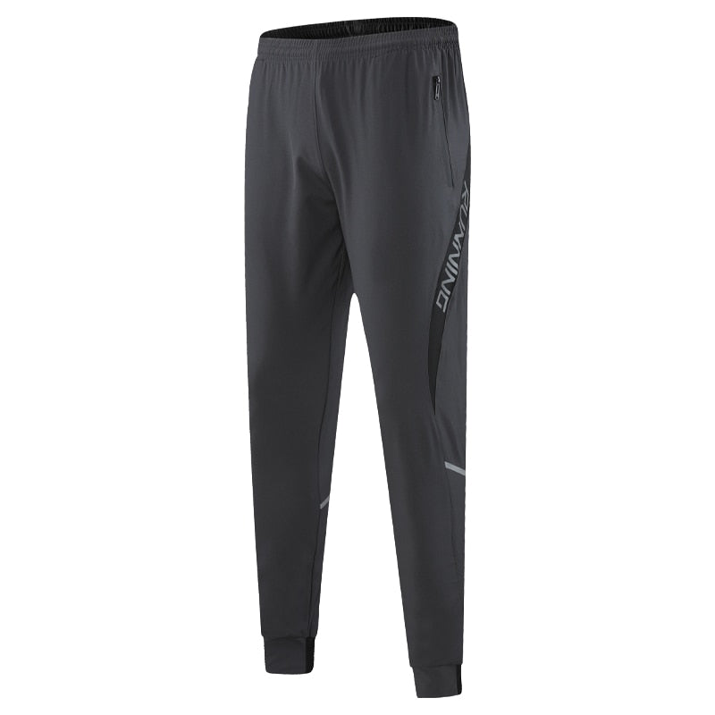 Mens Sport Pant Zipper Pockets Training Bodybuilding Trouser Quick Dry Fitness Running Long Pants Letter Printing Gym Sweatpants