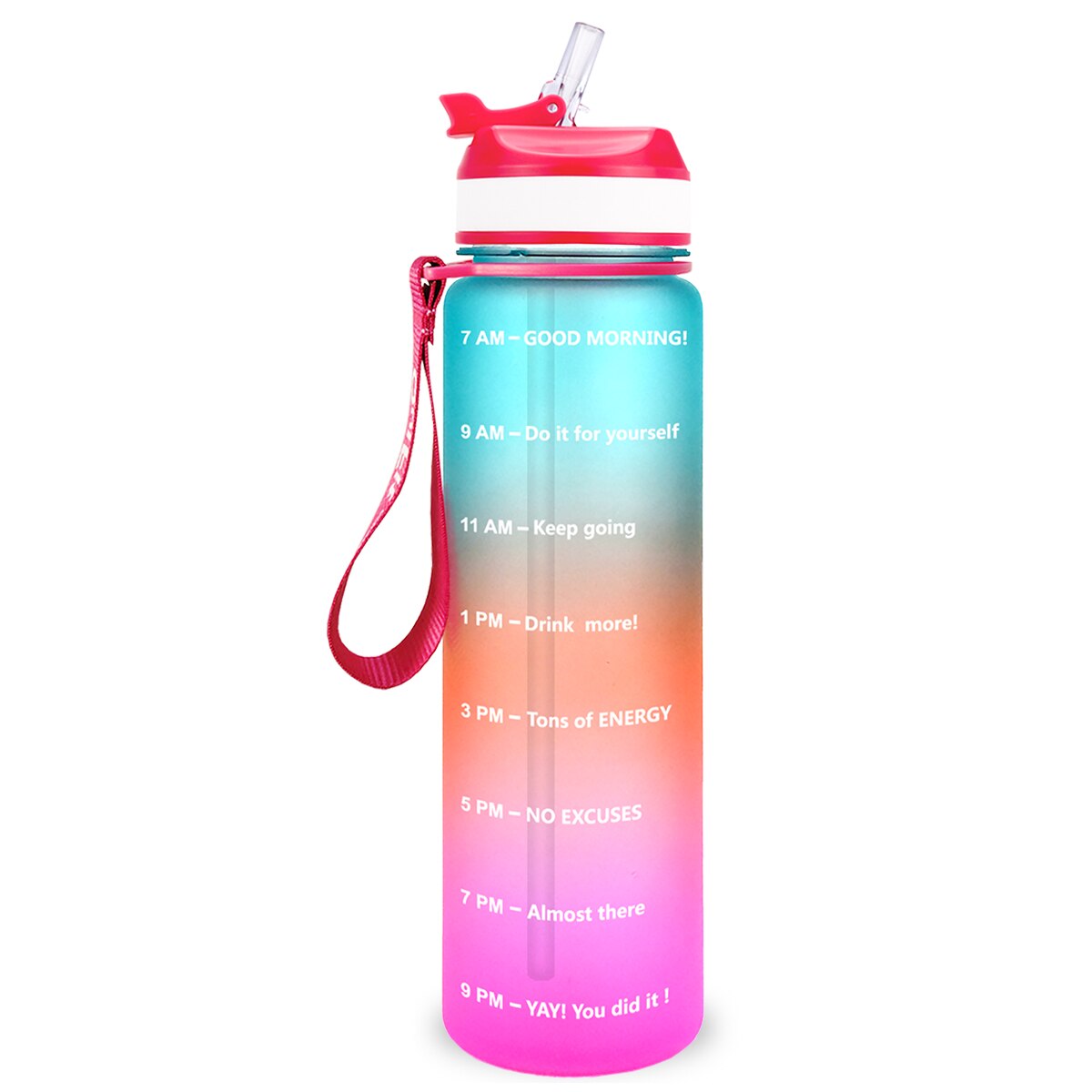 QuiFit 1L 32 OZ 1000ML Tritan Water Bottle With Straw BPA Free Drinking Cups Bicycle Portable GYM Outdoor Sports Fitness Jug