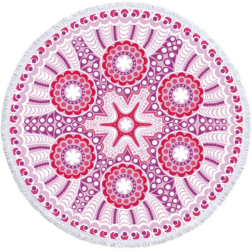 Mandala Geometric Round Beach Towel Tassels Bohemia Microfiber Bath Shower Towel For Adults Picnic Yoga Mat Blanket Cover Up