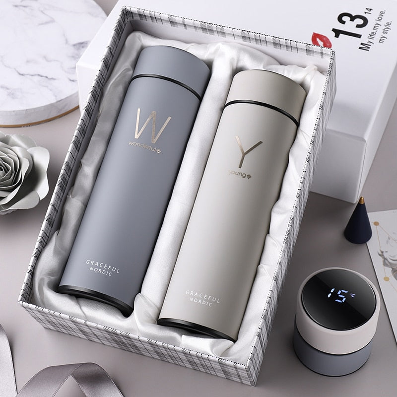 Customized stainless steel thermos bottle intelligent Water Cup LCD Touch Screen display temperature Thermos Bottle Office Home