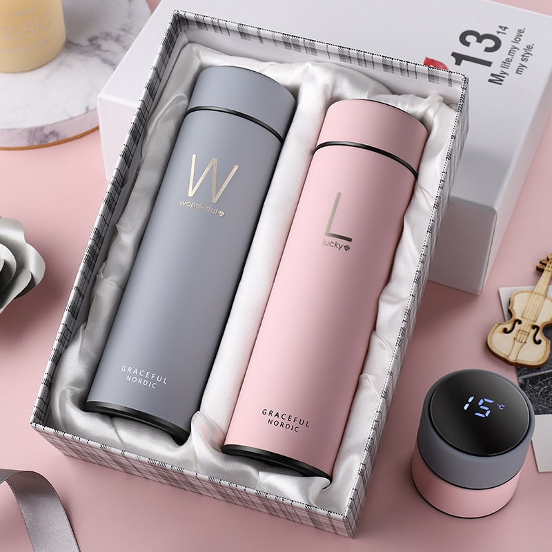 Customized stainless steel thermos bottle intelligent Water Cup LCD Touch Screen display temperature Thermos Bottle Office Home