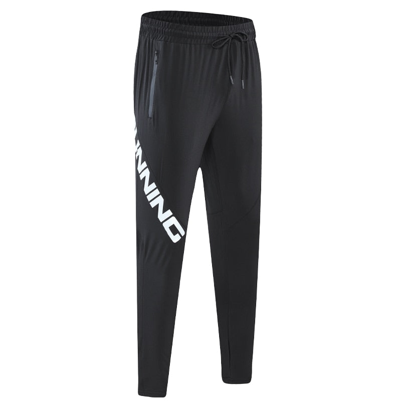 Mens Sport Pant Zipper Pockets Training Bodybuilding Trouser Quick Dry Fitness Running Long Pants Letter Printing Gym Sweatpants