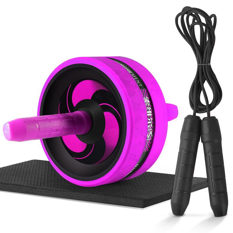 GOBYGO 2 in 1 Ab Roller&amp;Jump Rope No Noise Abdominal Wheel Ab Roller with Mat for Exercise Fitness