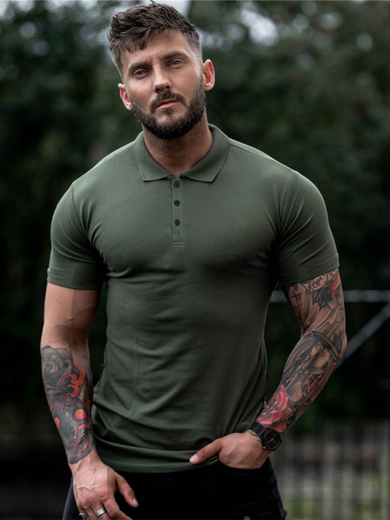 New Arrival Cotton Men Polo Shirt Tops Fashion Brand Short Sleeve Gym Bodybuilding Fitness Polo Shirt Homme Camisa