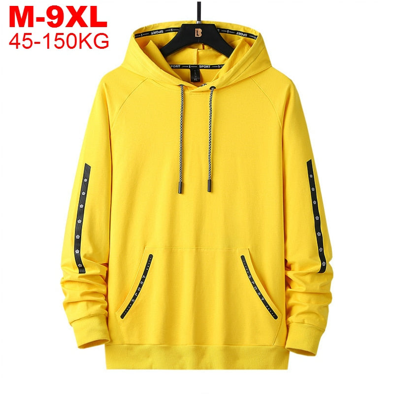 Big Size 9xl 150kg Men Hoodies Sweatshirt Casual Hooded Pullover Mens Hip Hop Streetwear Sweatshirt Oversized Hoodie Tracksuit