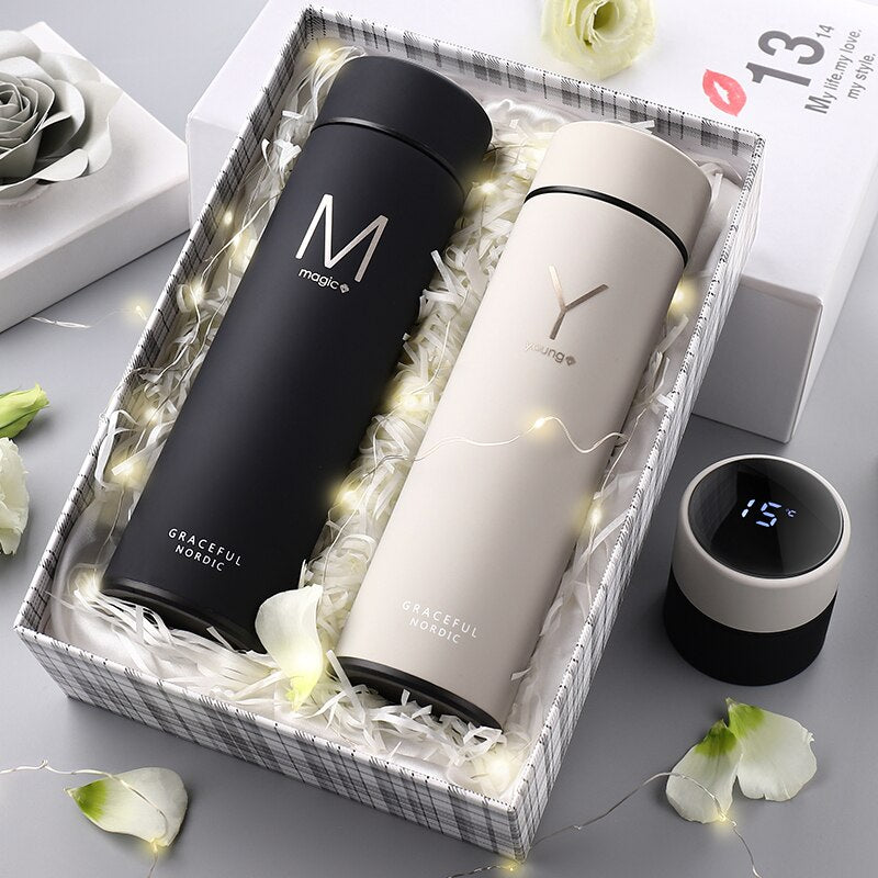 Customized stainless steel thermos bottle intelligent Water Cup LCD Touch Screen display temperature Thermos Bottle Office Home