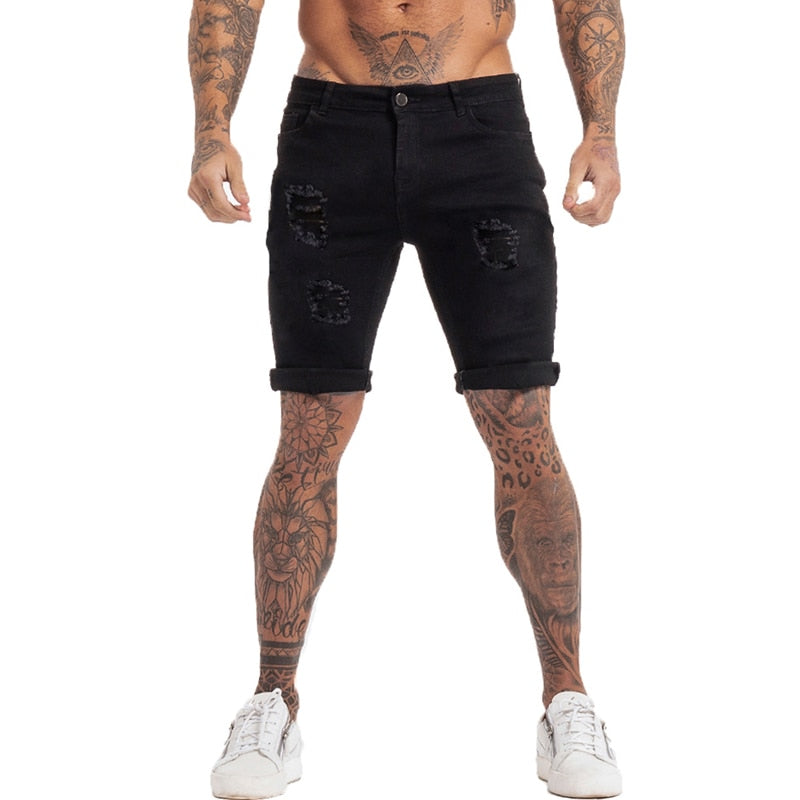 Mens Shorts Jeans Denim Shorts Black High Waist Ripped Summer Jeans Shorts For Men Brand Plus Size Casual Streetwear dk03