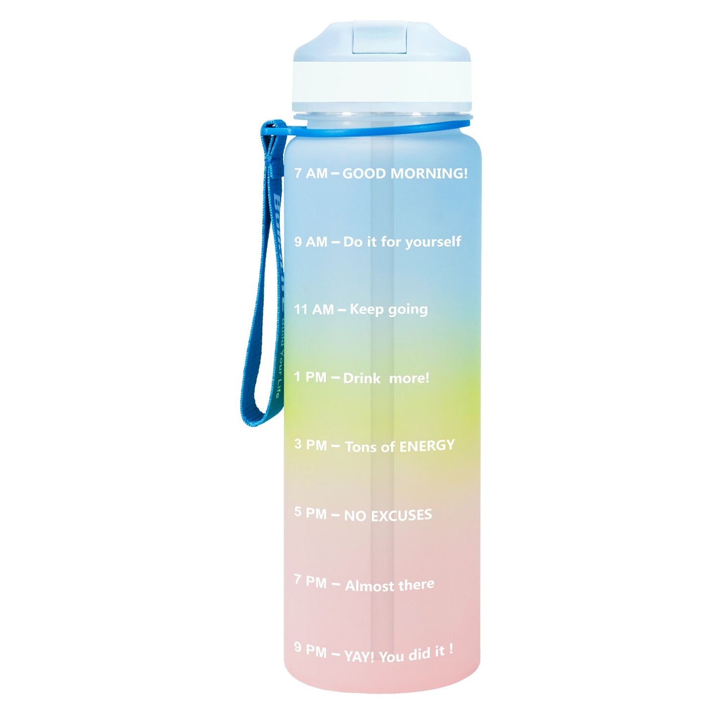 QuiFit 1L 32 OZ 1000ML Tritan Water Bottle With Straw BPA Free Drinking Cups Bicycle Portable GYM Outdoor Sports Fitness Jug