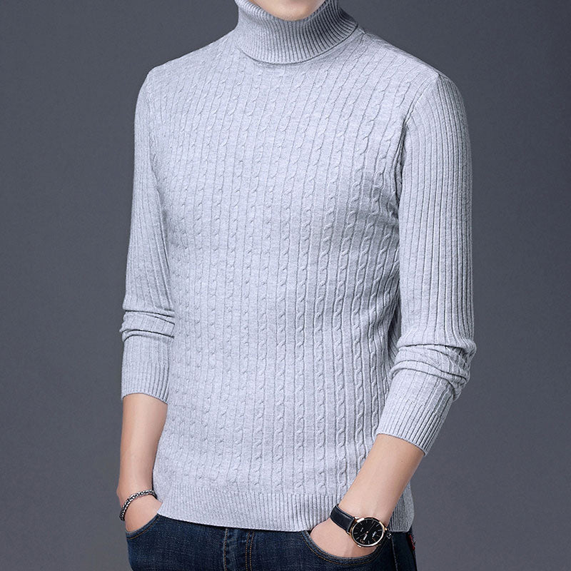 2022 New Casual Knitted Turtleneck Sweater Men Pullover Clothing Fashion Clothes Knit Winter Warm Mens Sweaters Pullovers 81332