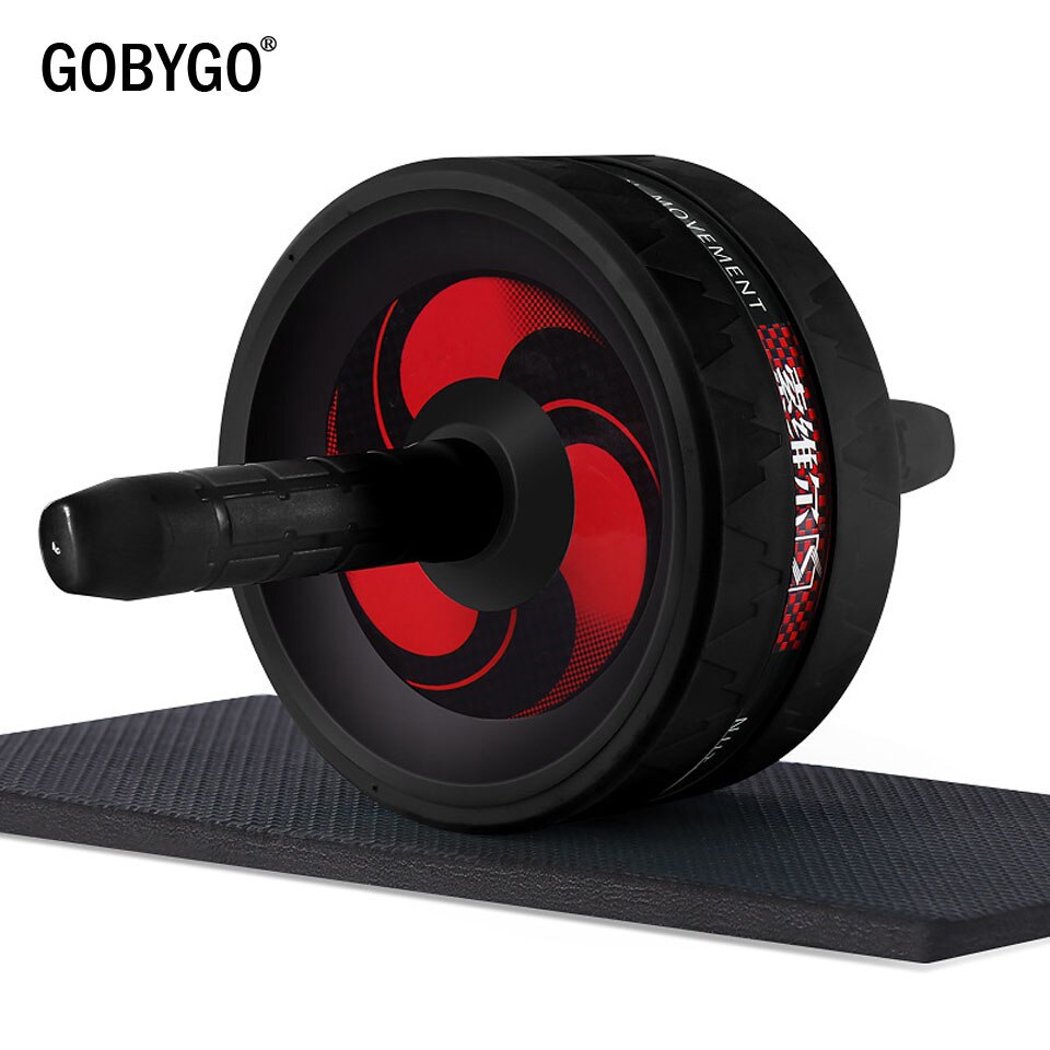 GOBYGO 2 in 1 Ab Roller&amp;Jump Rope No Noise Abdominal Wheel Ab Roller with Mat for Exercise Fitness