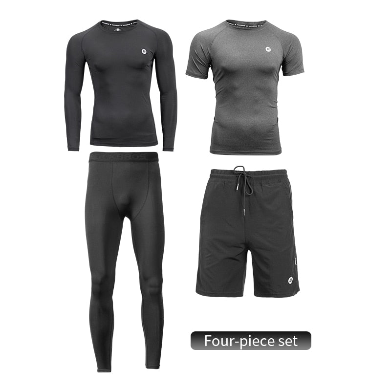 ROCKBROS Men&#39;s Sport Suits Running Sets Quick Dry Sweat-absorbent Sports Joggers Training Gym Fitness Tracksuits Running Sets