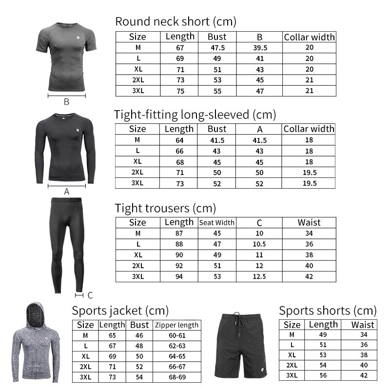 ROCKBROS Men&#39;s Sport Suits Running Sets Quick Dry Sweat-absorbent Sports Joggers Training Gym Fitness Tracksuits Running Sets