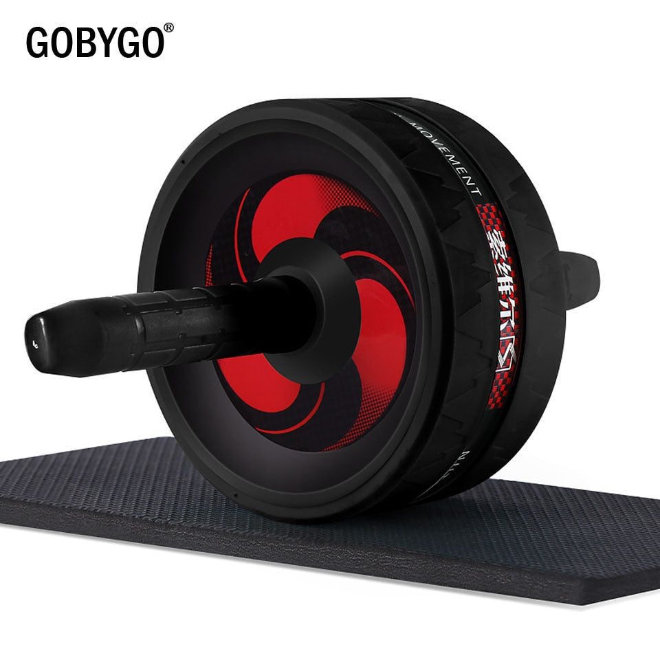 GOBYGO 2 in 1 Ab Roller&amp;Jump Rope No Noise Abdominal Wheel Ab Roller with Mat for Exercise Fitness