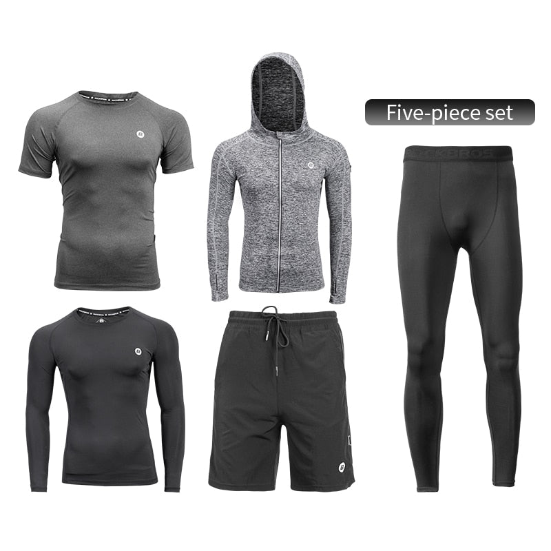 ROCKBROS Men&#39;s Sport Suits Running Sets Quick Dry Sweat-absorbent Sports Joggers Training Gym Fitness Tracksuits Running Sets