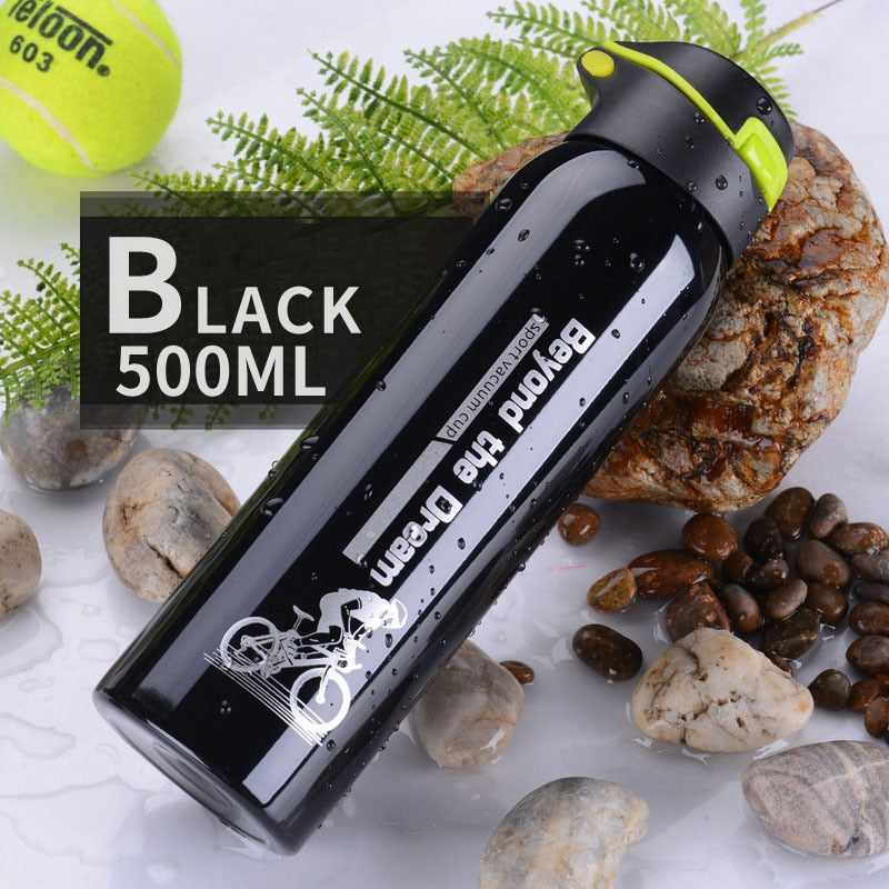 500ML Bike Water Bottle Mountain Bike Riding Bicycle Kettle Double Stainless Steel Thermos Cup Warm-keeping Jug Sports Outdoor