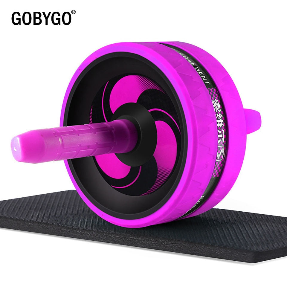GOBYGO 2 in 1 Ab Roller&amp;Jump Rope No Noise Abdominal Wheel Ab Roller with Mat for Exercise Fitness