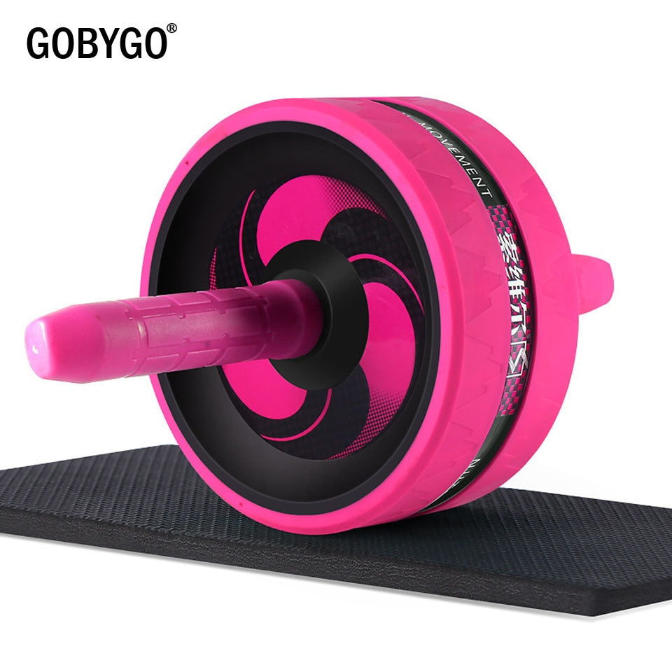 GOBYGO 2 in 1 Ab Roller&amp;Jump Rope No Noise Abdominal Wheel Ab Roller with Mat for Exercise Fitness