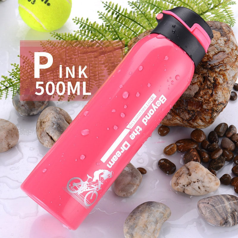 500ML Bike Water Bottle Mountain Bike Riding Bicycle Kettle Double Stainless Steel Thermos Cup Warm-keeping Jug Sports Outdoor