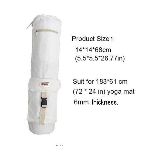 Large Yoga Mat Bag Carrier Canvas Backpack Gym Fitness Shoulder Bag Pouch Yoga Mat Cover Strap Carrying Pilates Mat Bag