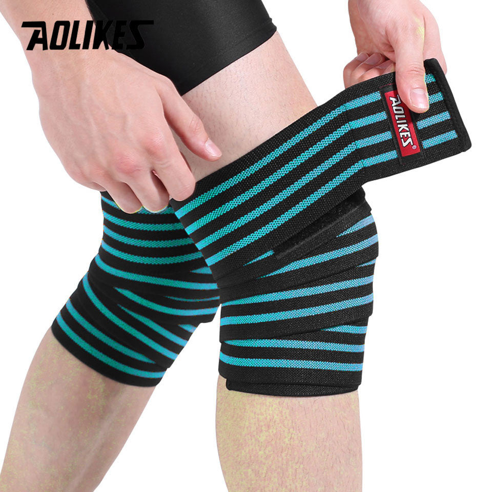 AOLIKES 1 Pair Knee Wraps Fitness Weight Lifting Sports Knee Bandages Squats Training Equipment Accessories for Gym