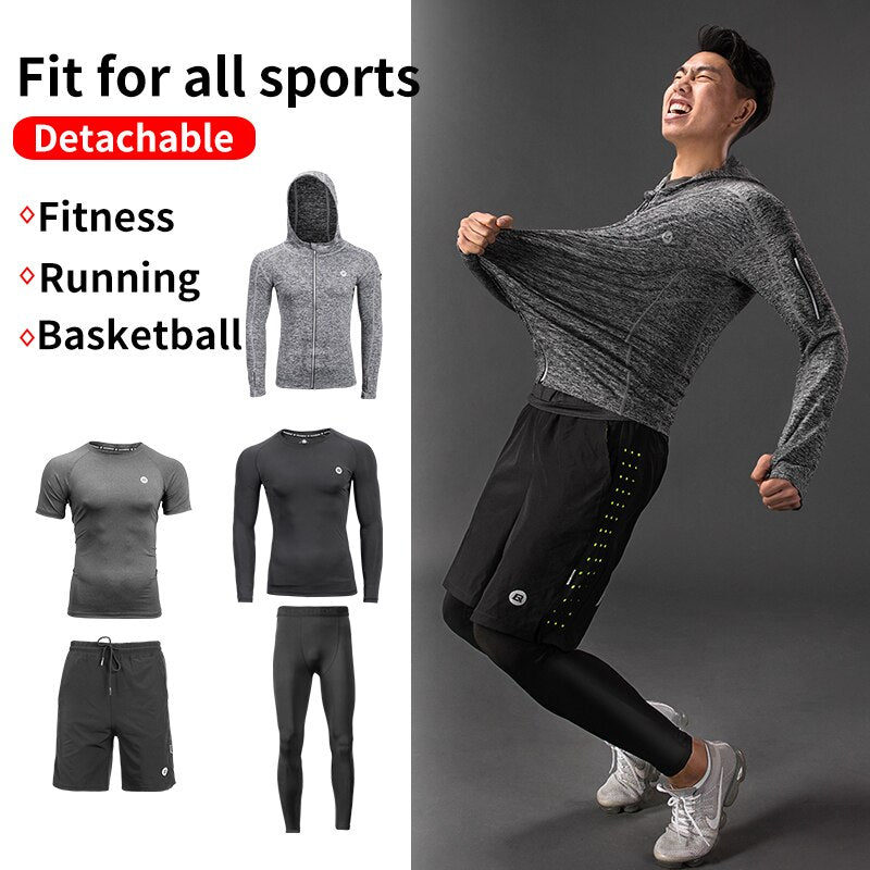 ROCKBROS Men&#39;s Sport Suits Running Sets Quick Dry Sweat-absorbent Sports Joggers Training Gym Fitness Tracksuits Running Sets