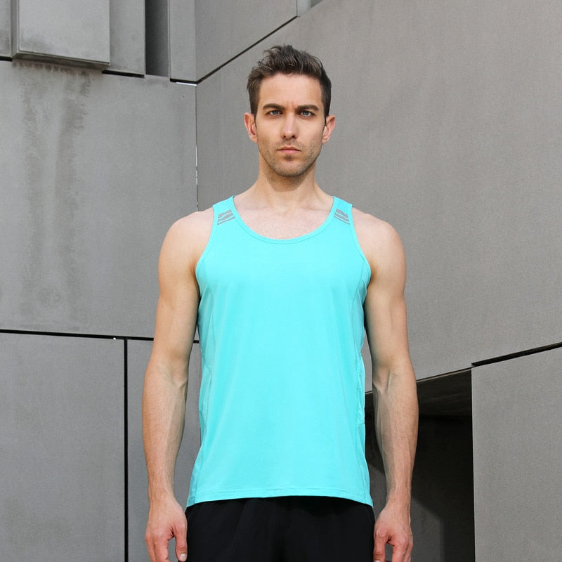 Men Running Vest Summer Mesh Tank Outdoor Gym Sleeveless XS-3XL 2021 Loose Sport Top Reflective New Workout Training Man Singlet