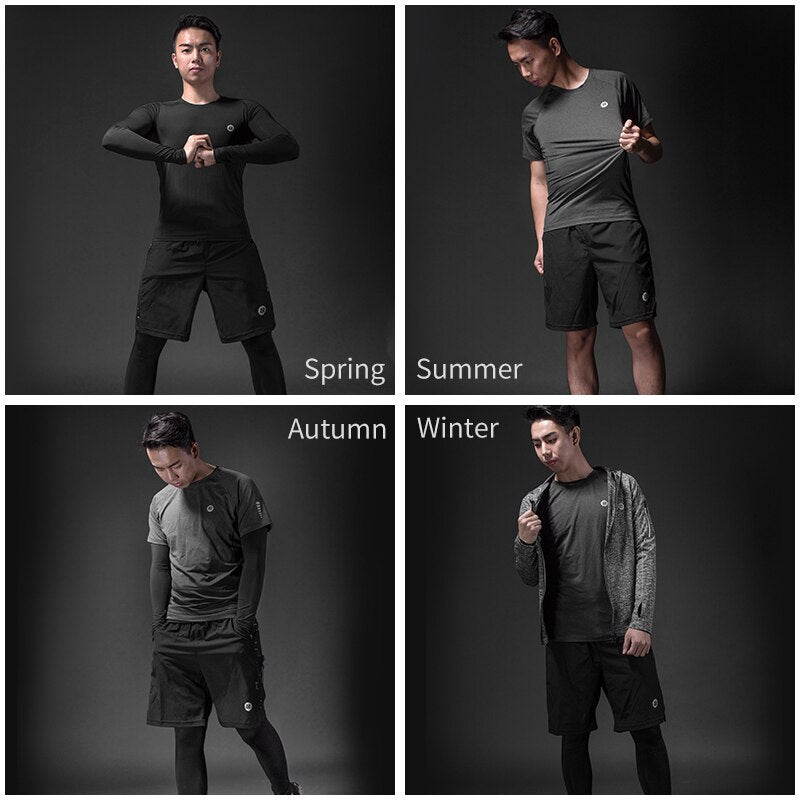 ROCKBROS Men&#39;s Sport Suits Running Sets Quick Dry Sweat-absorbent Sports Joggers Training Gym Fitness Tracksuits Running Sets