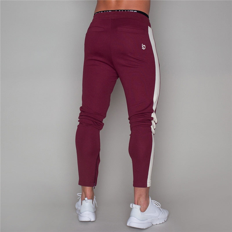 2019 Men Joggers Casual Pants Fitness Men Sportswear Pants Bottoms Skinny Sweatpants Trousers Black Gyms Jogger Sweat Pants