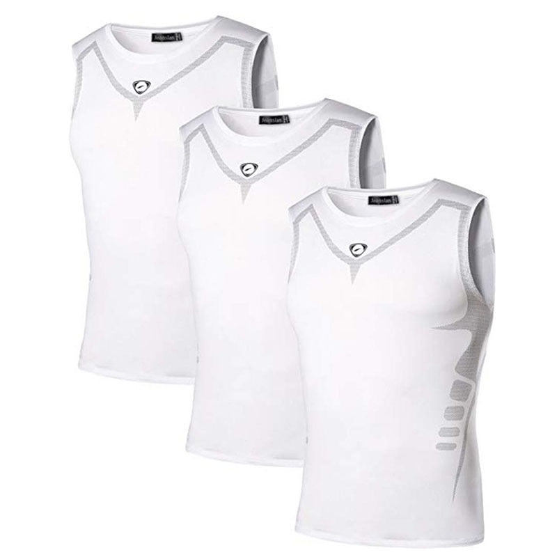 Jeansian 3 Pack Sport Tank Tops Tanktops Sleeveless Shirts Running Grym Workout Fitness LSL3306 PackA