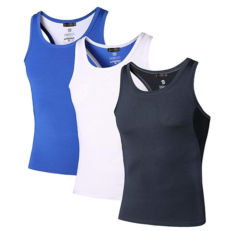 Jeansian 3 Pack Sport Tank Tops Tanktops Sleeveless Shirts Running Grym Workout Fitness LSL3306 PackA