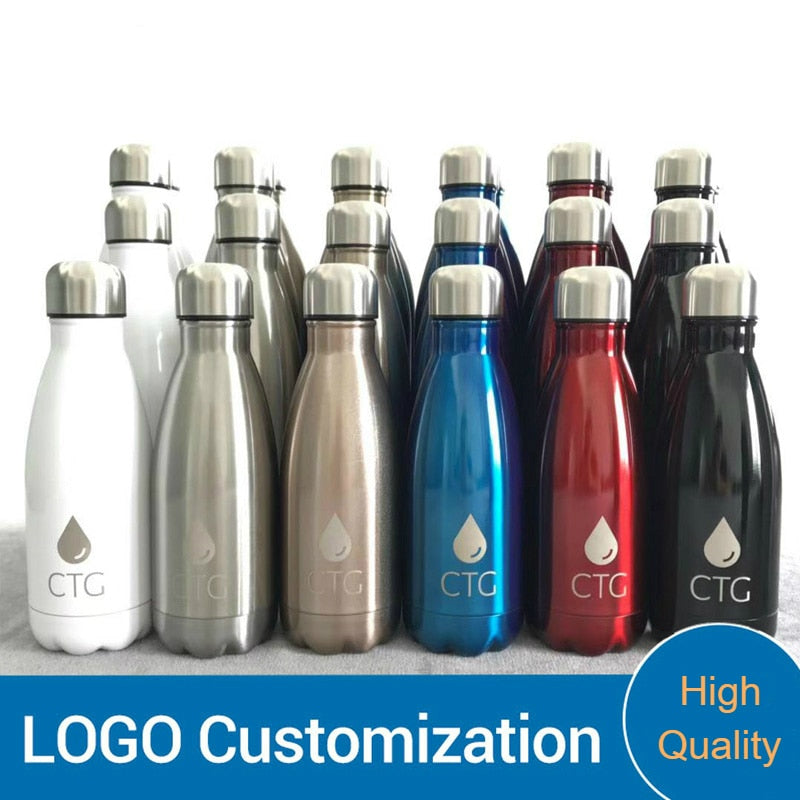 Custom Logo Double-Wall Insulated Vacuum Flask Stainless Steel Bottle for Water Bottles Thermos Gym Sport Shaker Botella De Agua