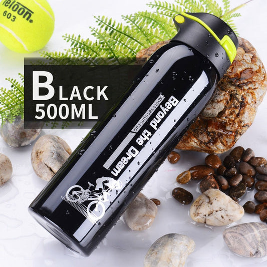 500ML Bike Water Bottle Mountain Bike Riding Bicycle Kettle Double Stainless Steel Thermos Cup Warm-keeping Jug Sports Outdoor